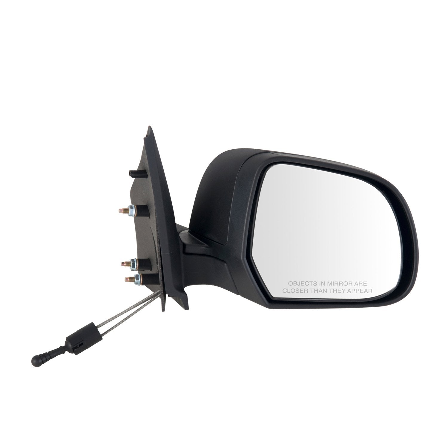 Mirror Passenger Side for Nissan Versa Sedan, Textured Black, Foldaway, Manual Remote