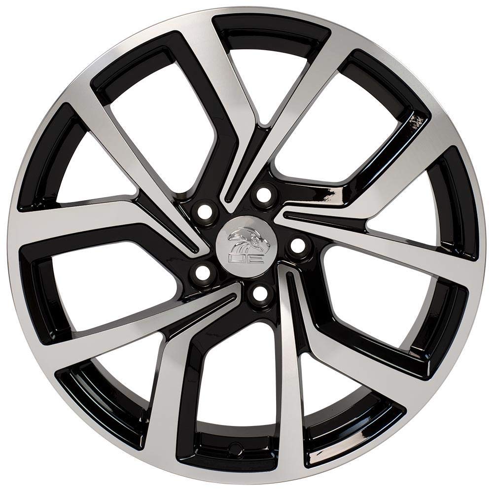 VW29-18080-5112-42MB OE Wheels 18" Replica Wheel VW28 Fits Volkswagen GTI Rim 18x8 Black Mach'd Wheel ET42