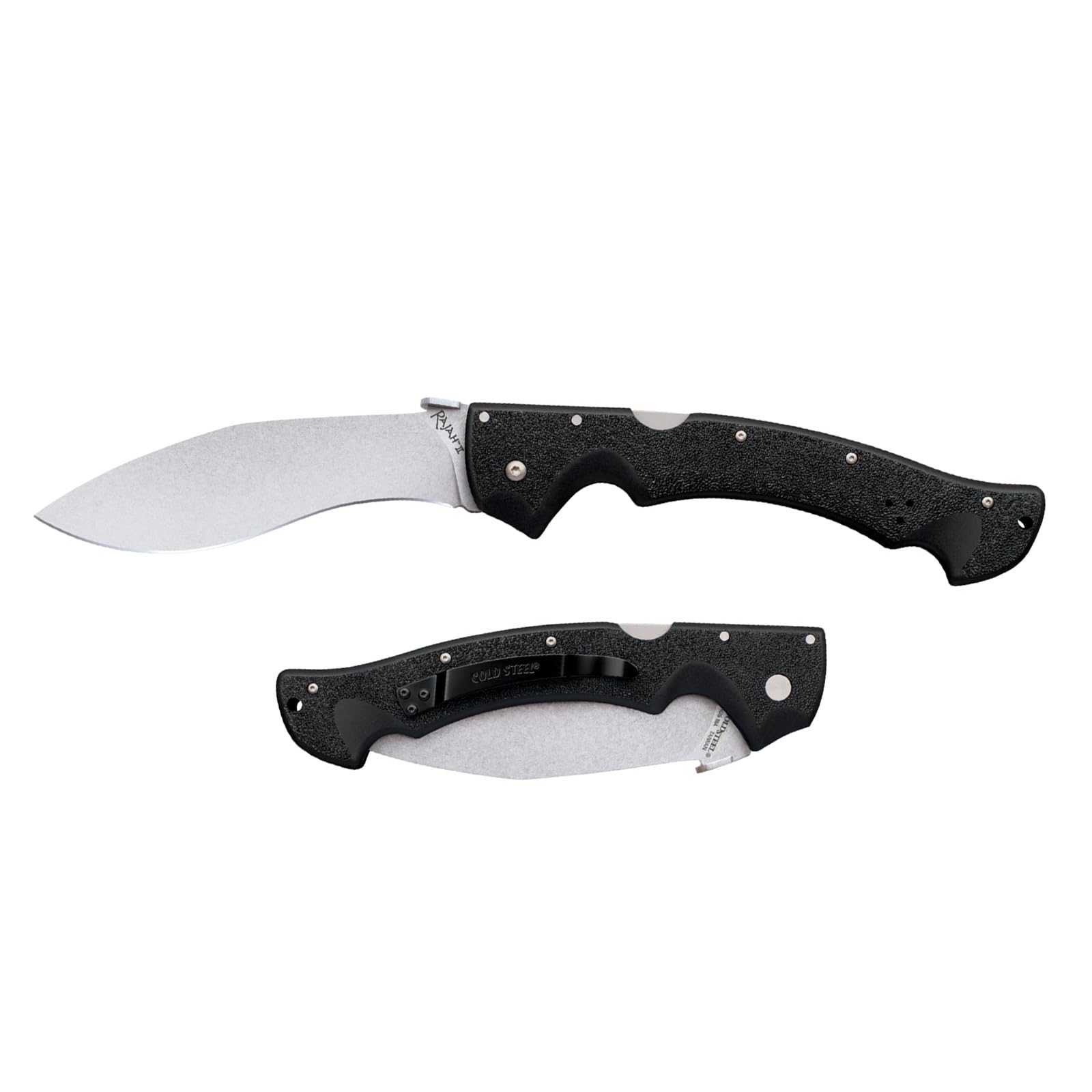Cold Steel Rajah ll AUS10A Japanese 6" Blade 8" Griv-Ex Handle Tactical Folding Knife with Tri-Ad Lock, Ambidextrous Pocket/Belt Clip
