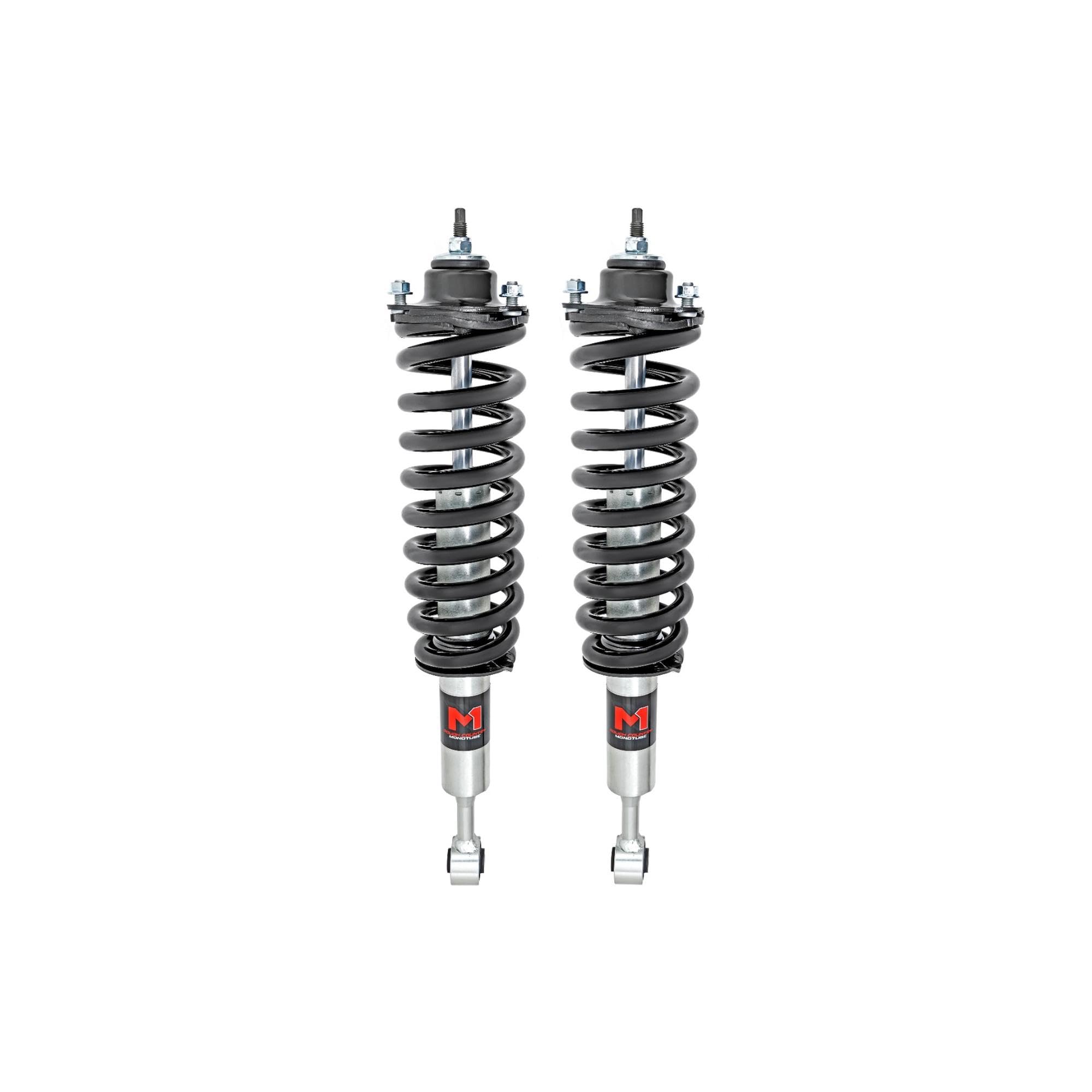 Rough Country Loaded M1 Struts for Toyota 4Runner (2010-2024) & FJ Cruiser (2010-2014) w/0-2" Lift - Adjustable Ride Height, Enhanced Handling & Control, Set of 2