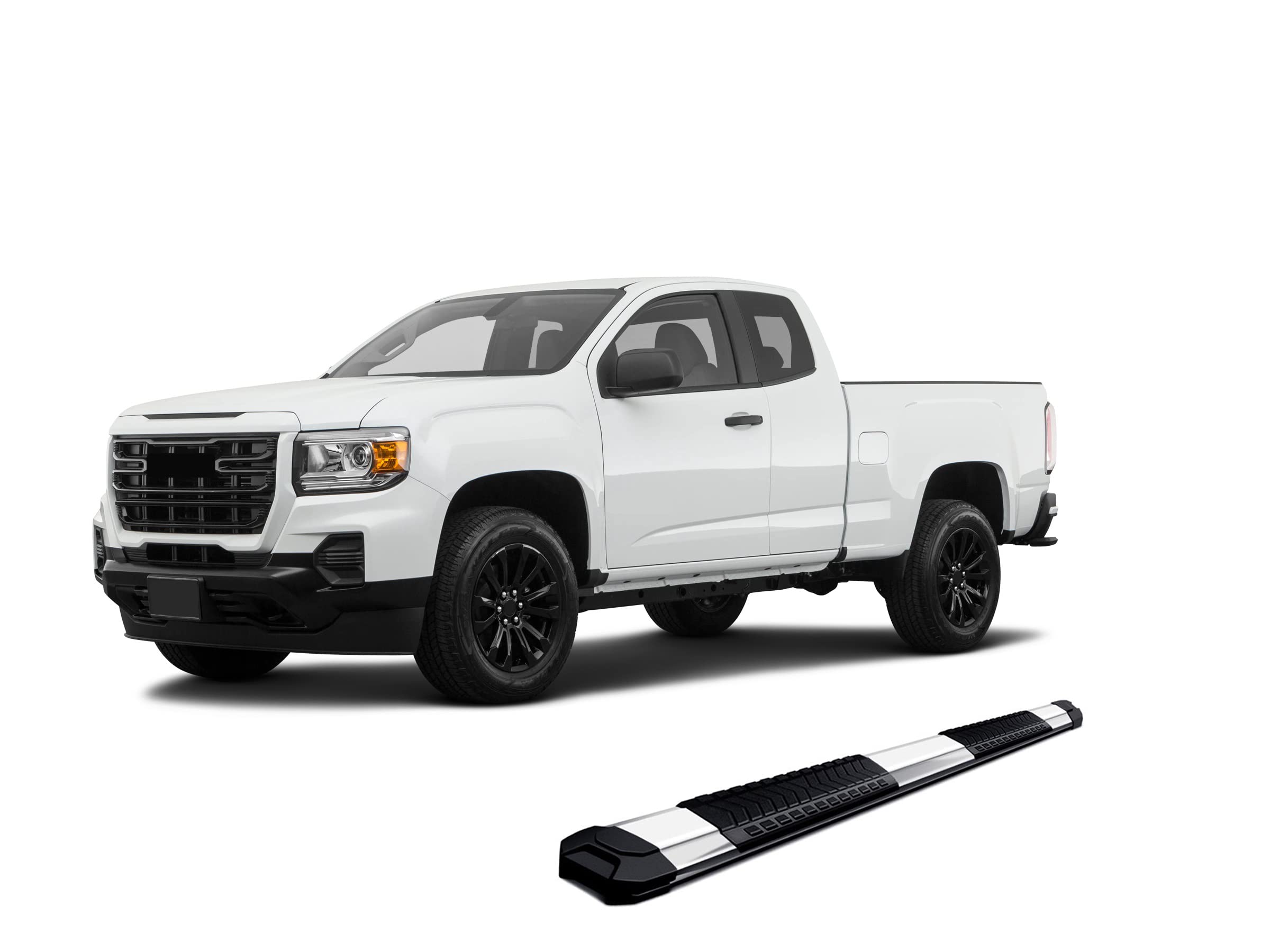 Stainless Steel Black Horse Cutlass Running Boards Compatible with 2015-2022 GMC Canyon&2015-2022 Chevrolet Colorado Extended Cab