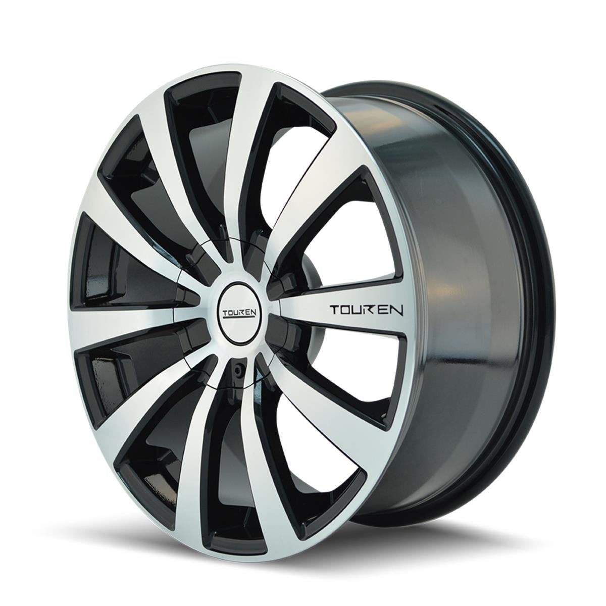 TR3 Touren Black/Machined Face/Machined Lip Wheel with Alloy Steel (17 x 7. inches /100 x 100 mm, 40 mm Offset)