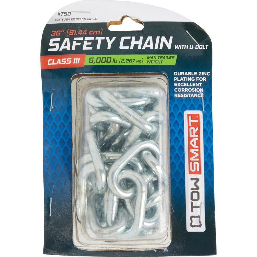 36 in. TOWSMART Towing Safety Chain with U-Bolt and Quick Link - 5,000 lb. Capacity