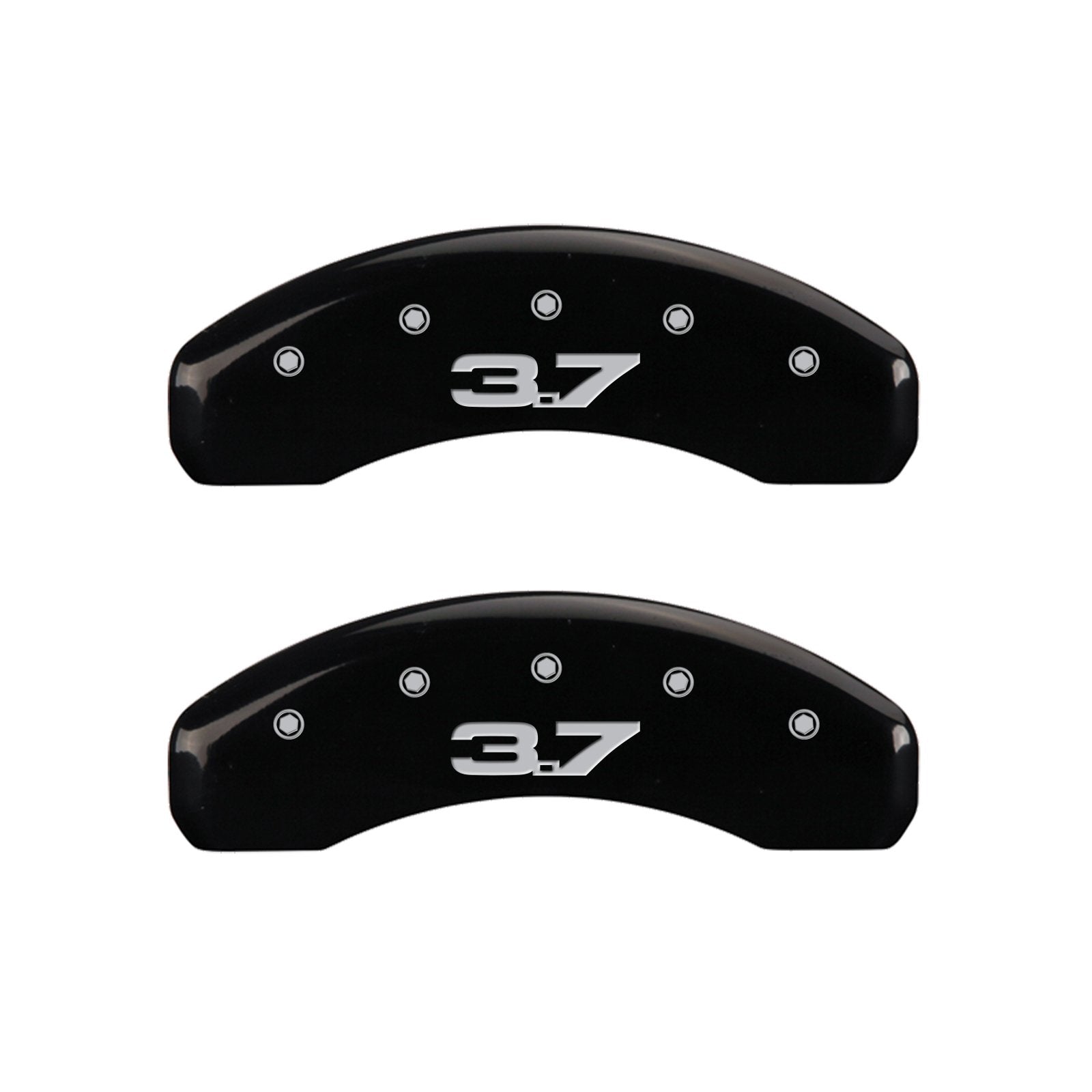 Black MGP Caliper Covers 10204SM32BK Engraved with Silver Mustang (2015)/3.7 (Set of 4)