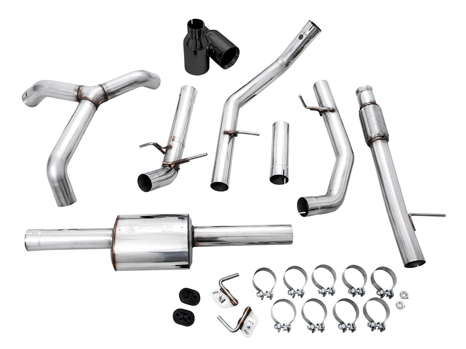 4th Gen GM 1500 AWE Tuning 5.3L 0FG Catback Split Rear Exit (Flat Bumper) - Quad Diamond Tips - 3015-33206