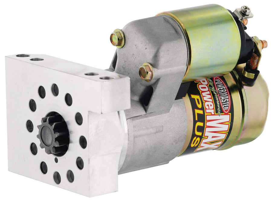 PowerMAX Plus Powermaster Starter, 6.1:1 Gear Reduction, Natural, 153/168 Tooth Flywheel, Straight Bolt, Chevy V8, Each