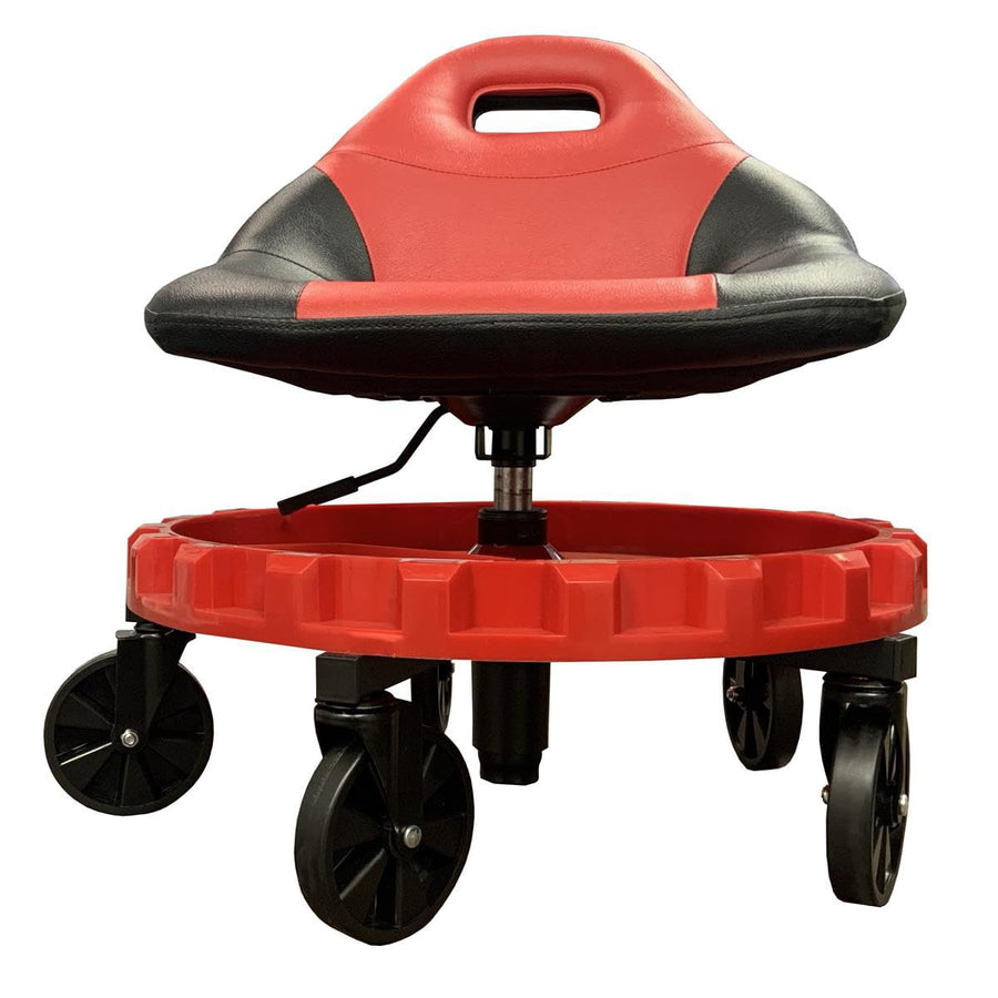 2-700R Traxion 2-700 Progear Mobile Rolling Gear Race Seat With Tray And Five All Terrain Casters - Red
