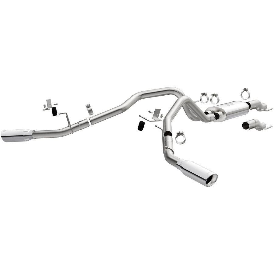 Performance MagnaFlow Exhaust System 19564: Cat-Back, Street Series, Compatible with 2015-2023 Ford F-150, Dual Split Rear Behind Rear Tires Exit Style