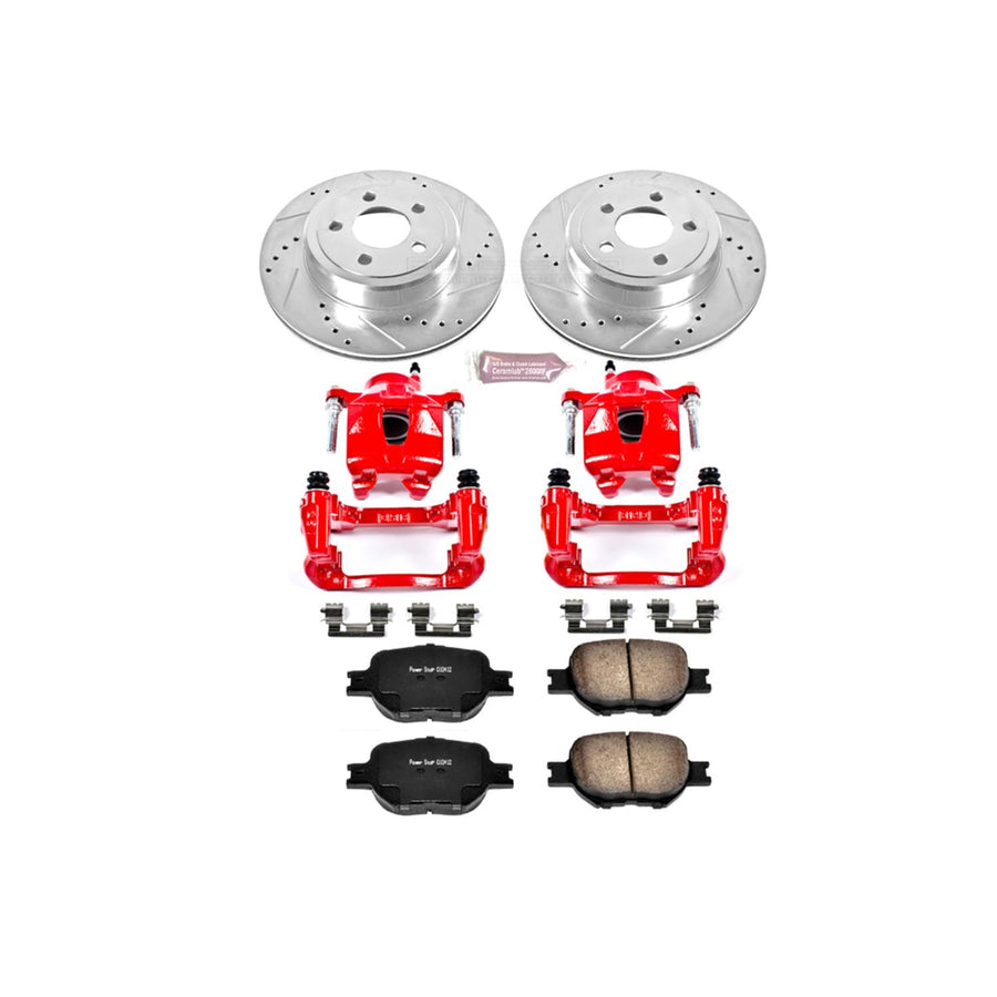 1-Click Performance Brake Kit Power Stop (KC2313) with Calipers For Scion tC 2005-2010, Toyota Celica 2003-2005 [Model Specific]