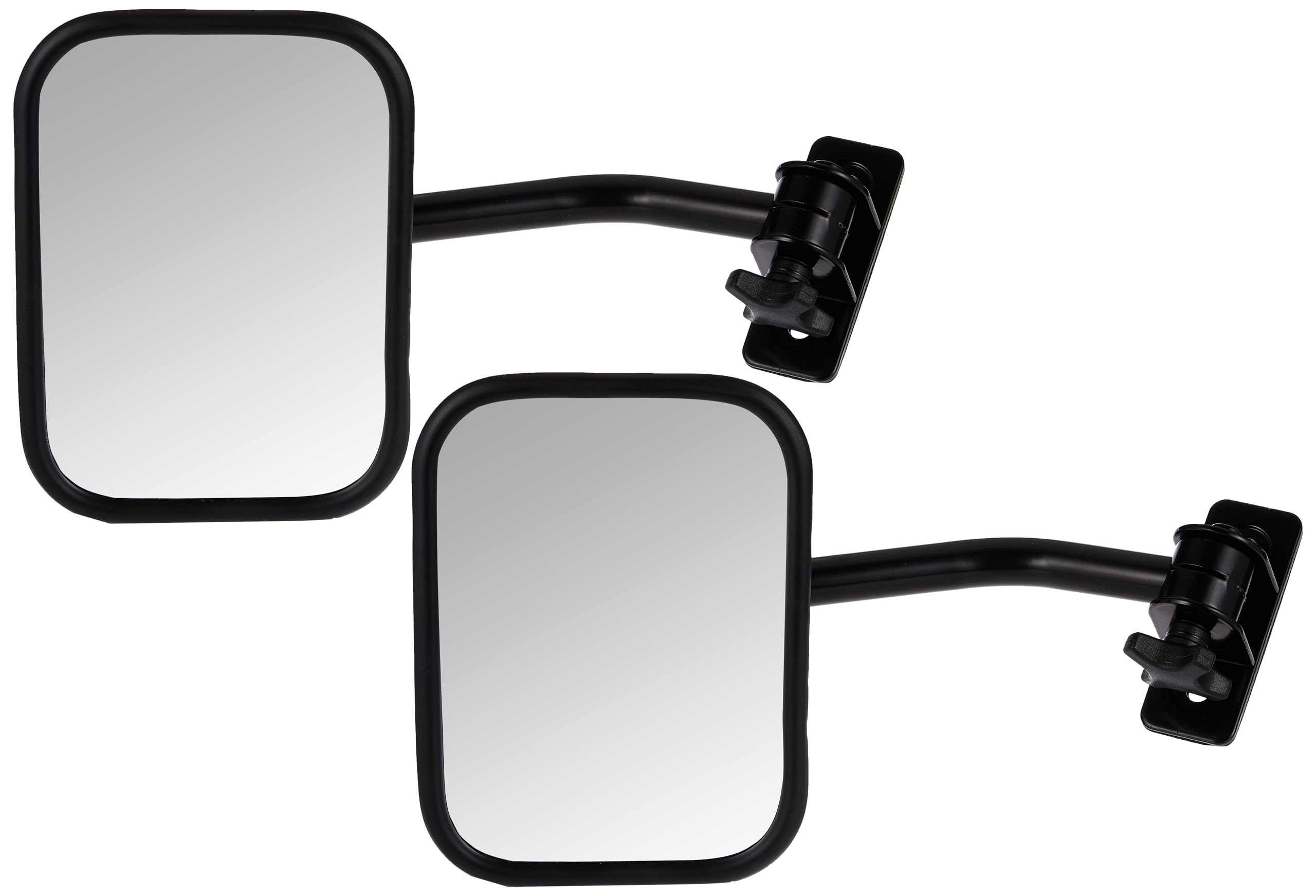 Quick Release Mirror Kit, Rugged Ridge Rectangular, Black | 11025.12 | Fits 1997-2018 Jeep Wrangler TJ/JK