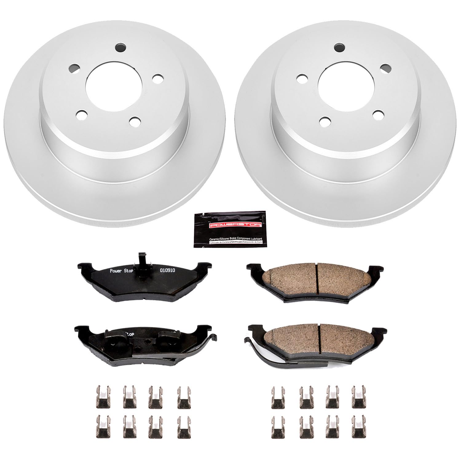 Power Stop CRK5149 Brake Rotor & Coated Ceramic Brake Pads- rear For Chrysler Town & Country, Dodge Grand Caravan, Plymouth Grand Voya, Plymouth Voyager [Model Specific]