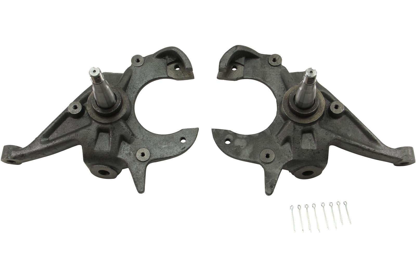 2 in Drop Spindle Belltech 2100, Driver/Passenger Side, Iron, Black Paint, Compatible with GM/Isuzu, Kit