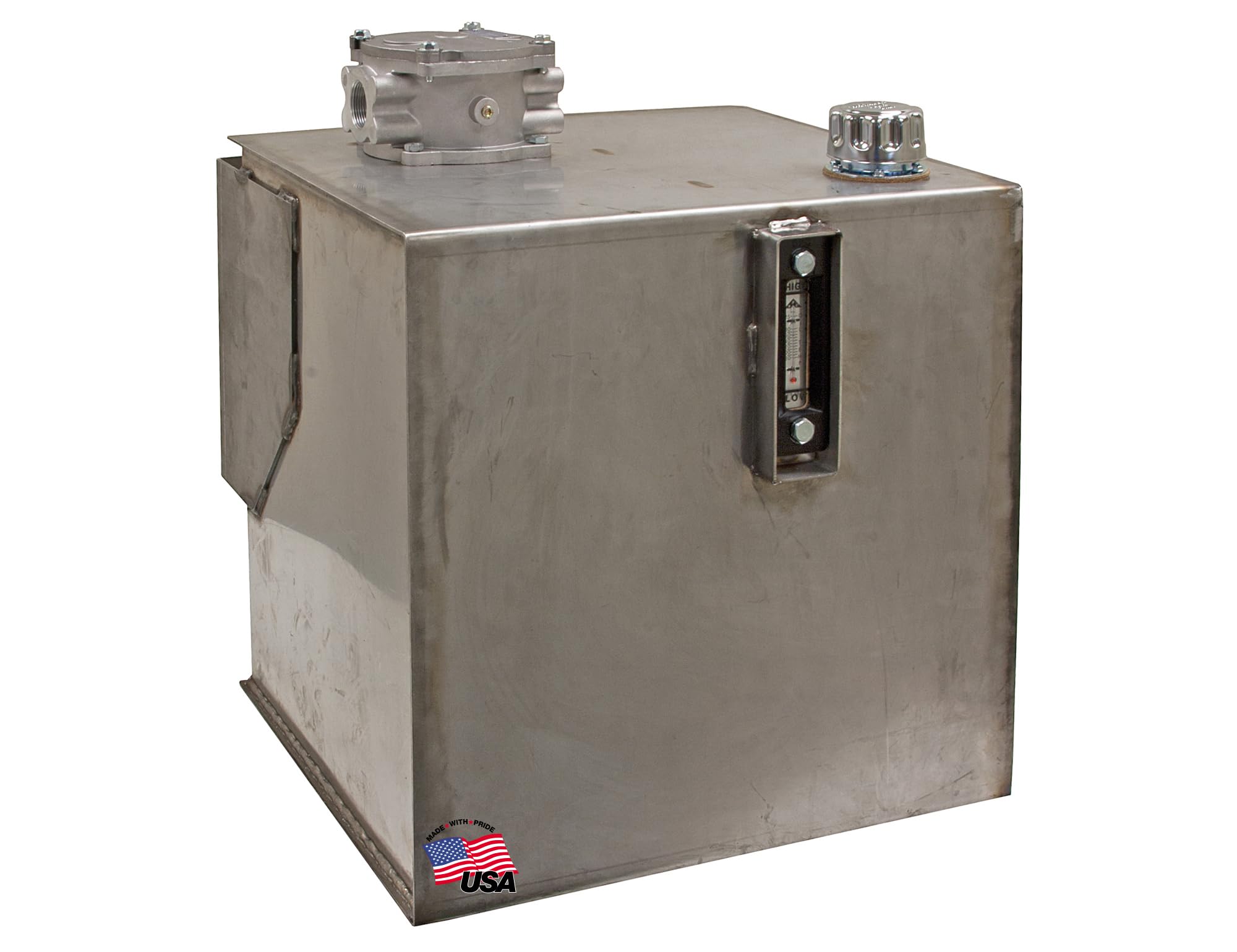 30 Gallon Buyers Products Stainless Steel Hydraulic Reservoir with 10 Micron Filter, Heavy-Duty 304 Stainless Steel, Magnetic Drain Plug, Fluid Level & Temp Gauge