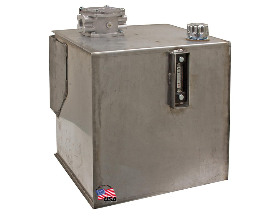 30 Gallon Buyers Products Stainless Steel Hydraulic Reservoir with 10 Micron Filter, Heavy-Duty 304 Stainless Steel, Magnetic Drain Plug, Fluid Level & Temp Gauge