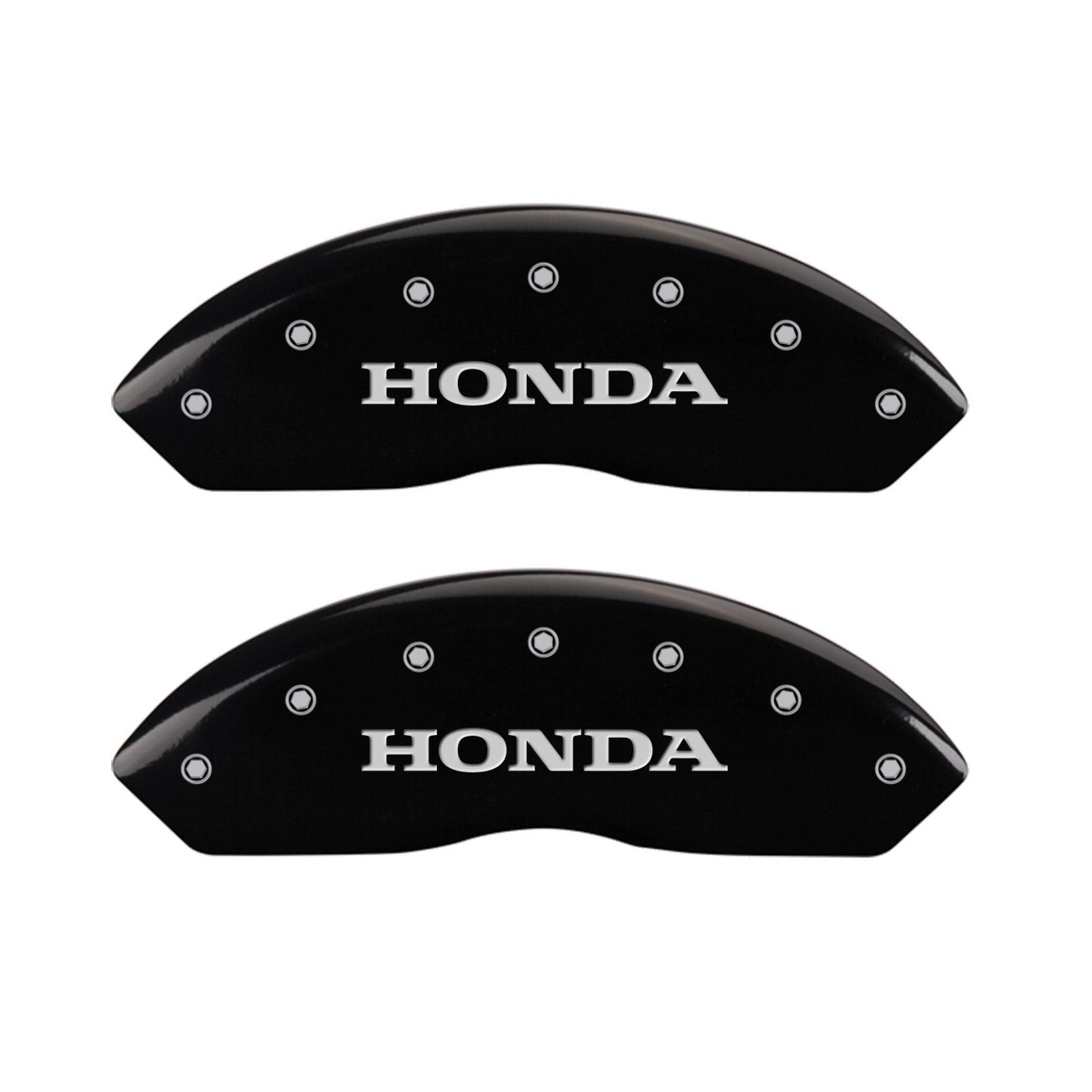 MGP Caliper Covers Black Powder Coat Finish 20203SODSBK Front and Rear Caliper Cover, Set of 4 (Honda Odyssey Silver Characters, Engraved)