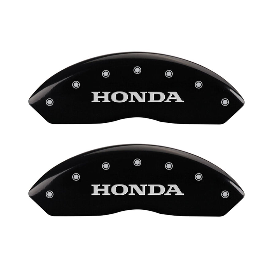 MGP Caliper Covers Black Powder Coat Finish 20203SODSBK Front and Rear Caliper Cover, Set of 4 (Honda Odyssey Silver Characters, Engraved)