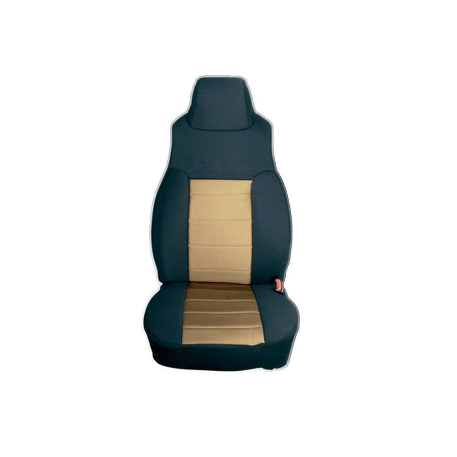 Seat Cover Kit, Rugged Ridge Front, Fabric, Tan | 13242.04 | Fits 1976-1990 Jeep CJ & Wrangler YJ