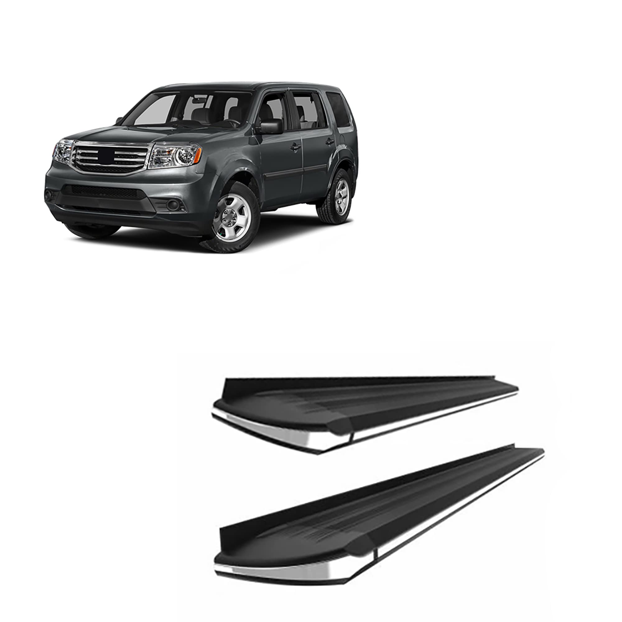 Exceed Black Horse Running Boards Compatible with 2007-2013 Acura MDX|2009-2015 Honda Pilot-EX-HOPI09