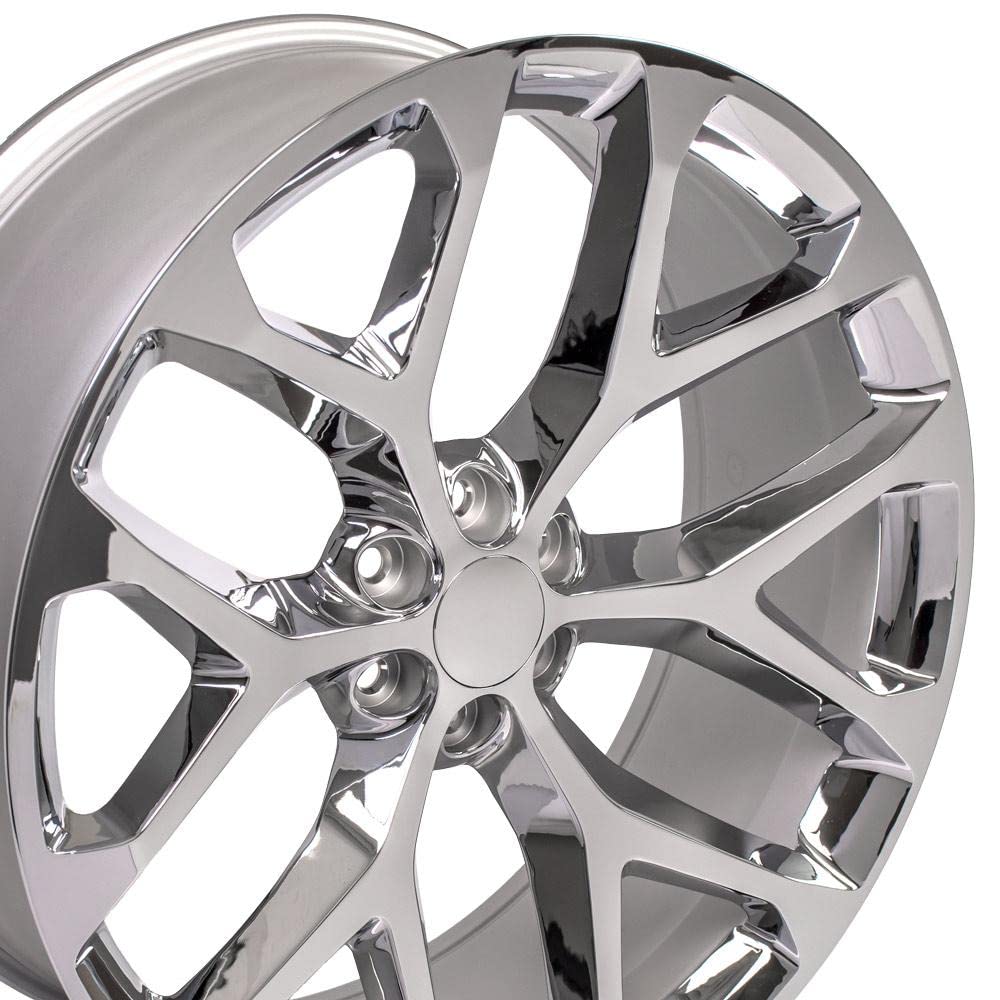 26 Inch OE Wheels CV98B Rim Fits Silverado 1500 Snowflake Style 6x139.7 26x10 Chrome - Hollander 5904 (1)