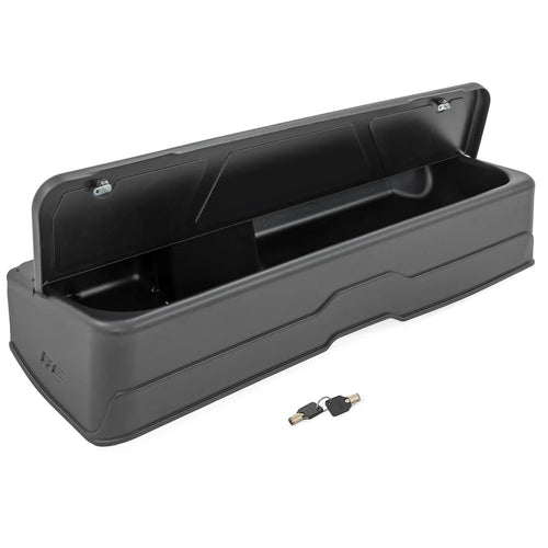 Rough Country Under Seat Lockable Storage for Chevy Silverado & GMC Sierra 1500/2500HD/3500HD Crew Cab (2019-2026 & Refresh) - Custom-Fit Rear Seat Organizer Tray