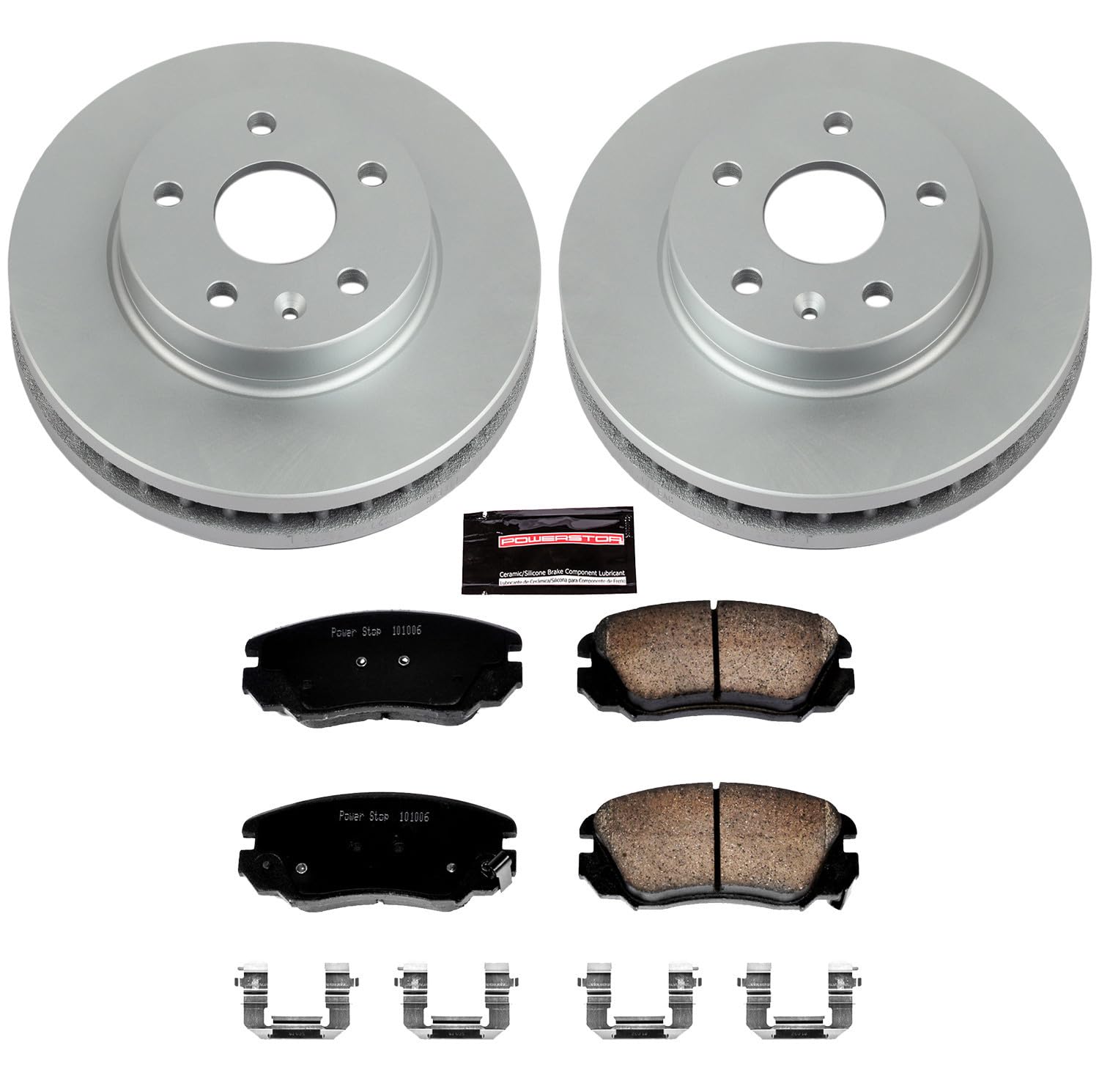 Power Stop CRK5522 Brake Rotor Coated & Ceramic Brake Pads- front For Buick LaCrosse, Buick Regal, Chevrolet Malibu, Chevrolet Malibu Limi, Saab 9-5 [Model Specific]