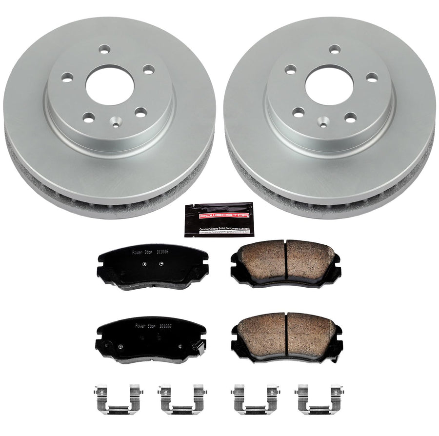 Power Stop CRK5522 Brake Rotor Coated & Ceramic Brake Pads- front For Buick LaCrosse, Buick Regal, Chevrolet Malibu, Chevrolet Malibu Limi, Saab 9-5 [Model Specific]