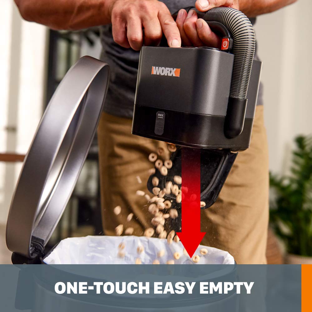 WORX 20V Power Share Cordless Cube Vac WX030L.9 Compact Vacuum, Bare Tool Only, No Battery, Black