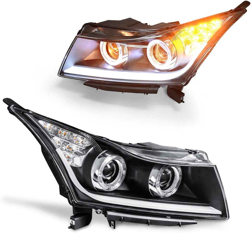 Winjet LED DRL Bar Projector Headlights Compatible with Chevrolet [2011 2012 2013 2014 2015 Cruze] [2016 Cruze]