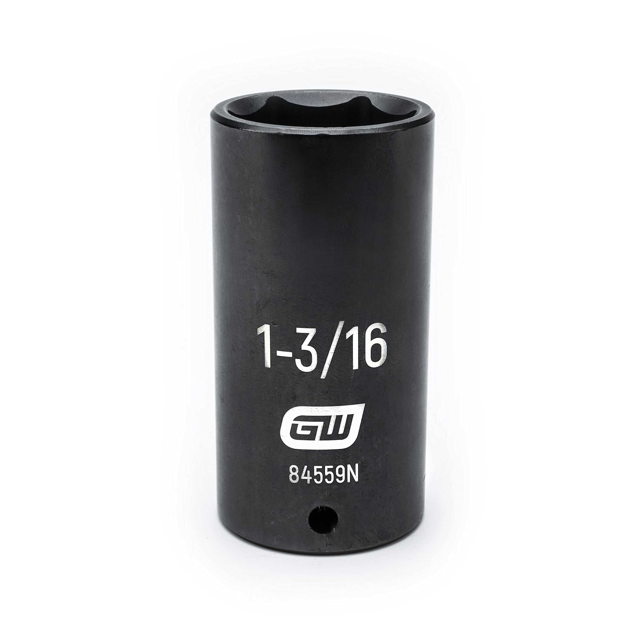 39 Pc. GEARWRENCH 1/2" Drive 6 Pt. Impact Socket Set, Standard & Deep, SAE - 84947N, Black
