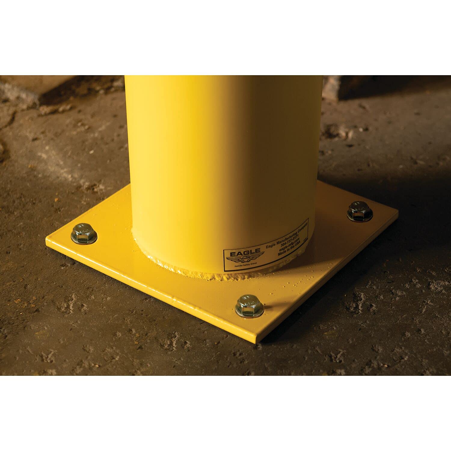 Eagle Steel Bollard Post and 1764PS Poly Sleeve Combos with Kit, 6" Size, 6-5/8" Diameter x 42" Height
