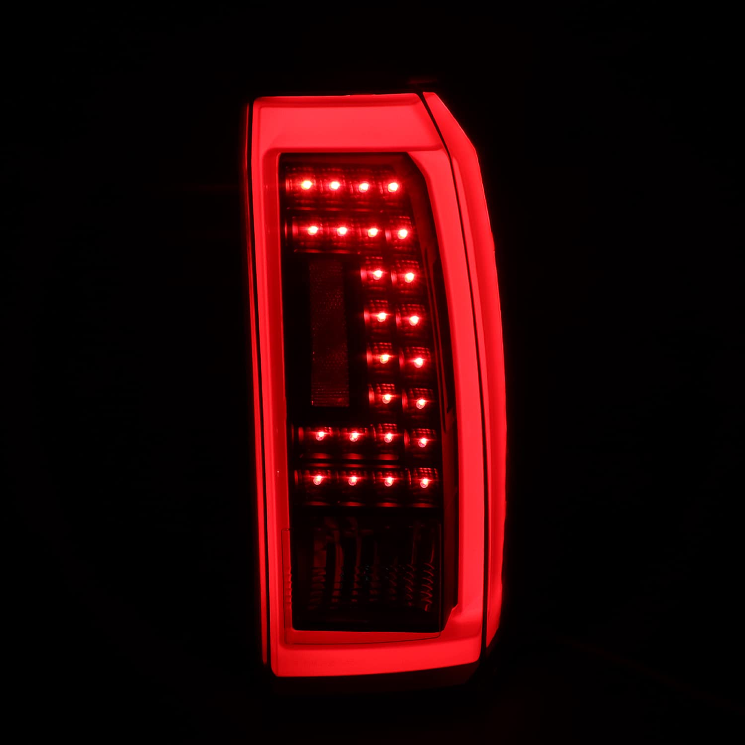 Black LED Tail Lights SPEC-D TUNING w/Red LED Light Bars Compatible with 2015-2020 Chevy Tahoe/Suburban LS LT LTZ, 2017-2020 Chevy Tahoe/Suburban Premier, Left + Right Pair Assembly