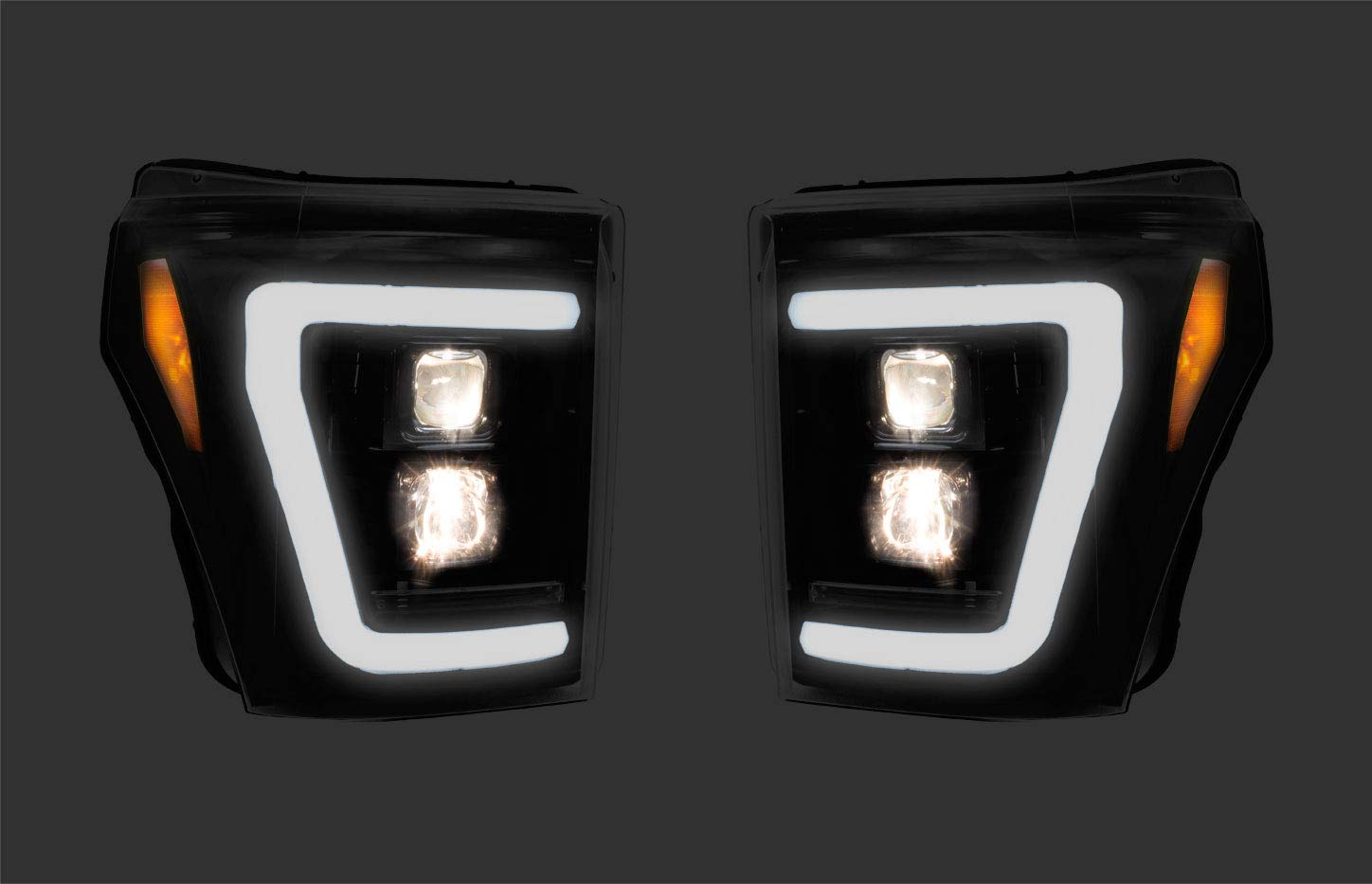 Projector Headlights Recon Truck Accessories 264272BKCS Fits Ford F-250 Super Duty