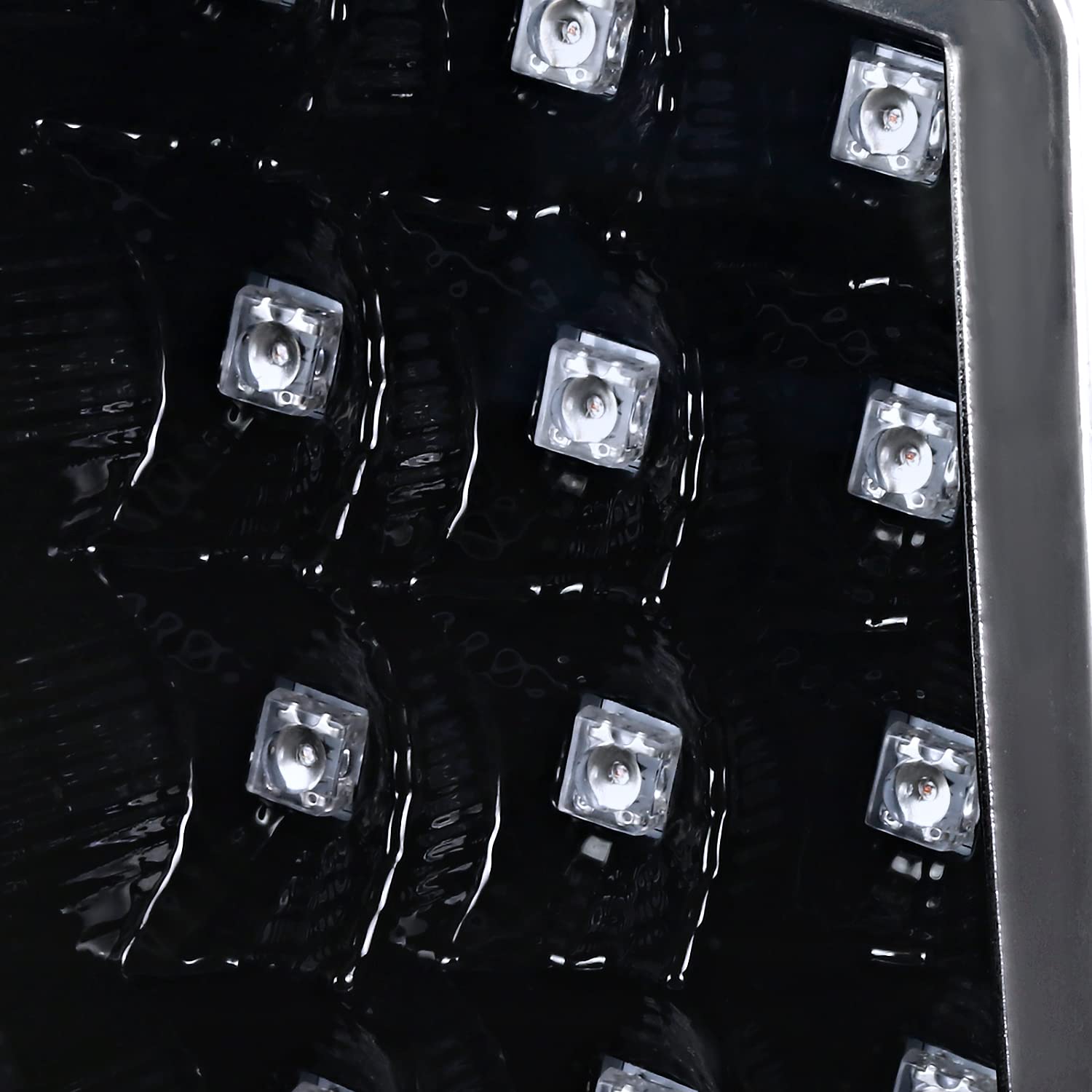 Glossy Black Smoke SPEC-D TUNING LED Light Bar Projector Headlights w/Sequential LED Signal Compatible with 2014-2021 Toyota Tundra, Left + Right Pair Headlamps Assembly