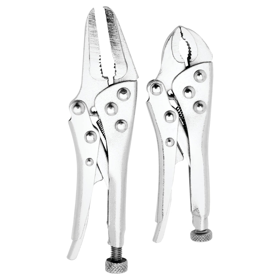 Pliers Set Performance Tool 1914 Heat Treated Alloy Steel - Includes 5-Inch Long Nose and 4-Inch Curved Jaw for Strength, Durability, and Precision