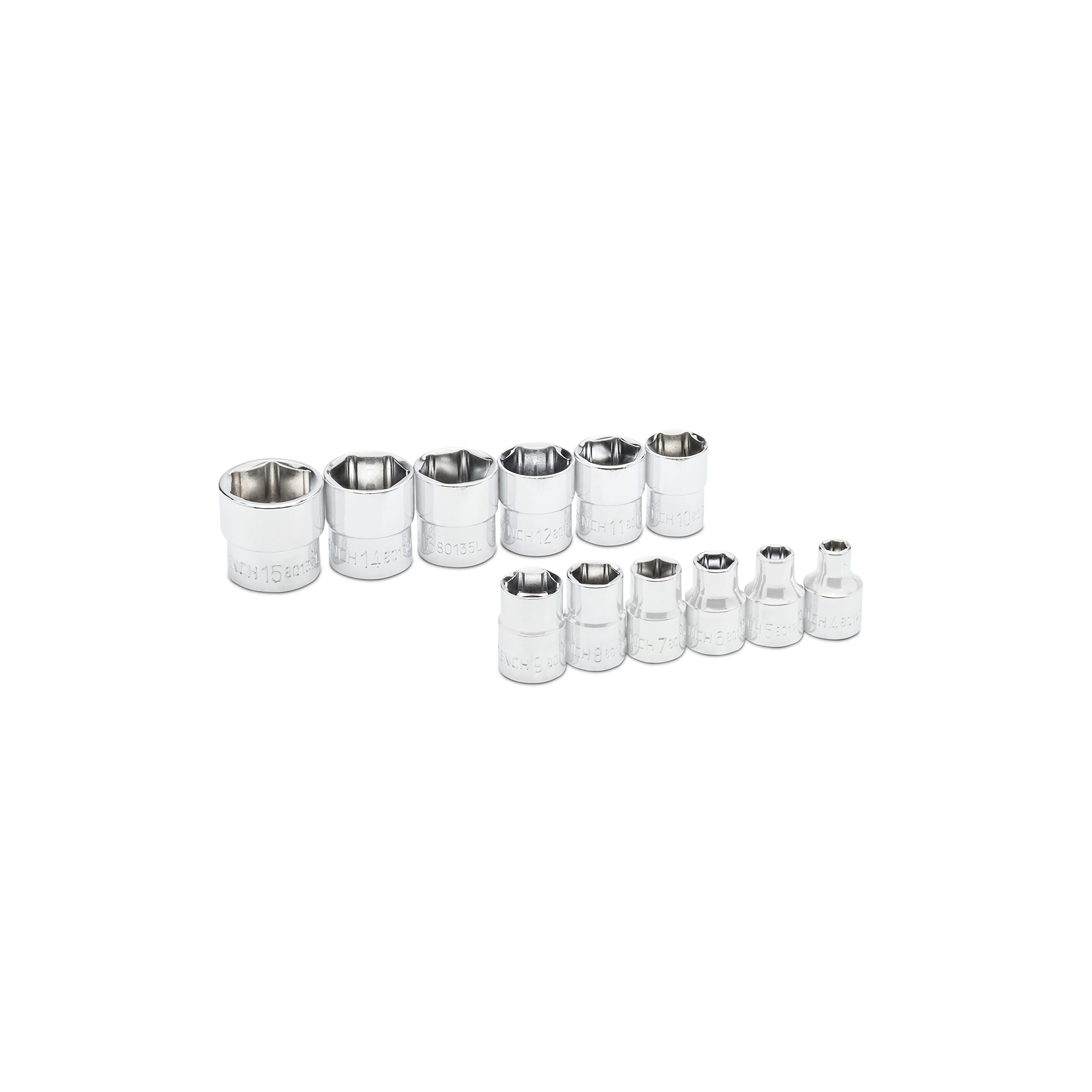 12 Piece GEARWRENCH 1/4" Drive 6 Point MM Stubby Socket Set - 81394