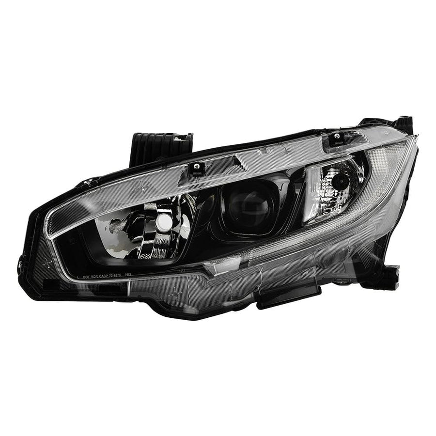 Honda Civic 19-21 Spyder (OE) Halogen Models Projector Headlight - Low Beam-H11(Included) ; High Beam-HB3(Included) ; Signal-7444NA(Included) - OE Black Left (Don‘t Fit Xenon HID and LED Models)
