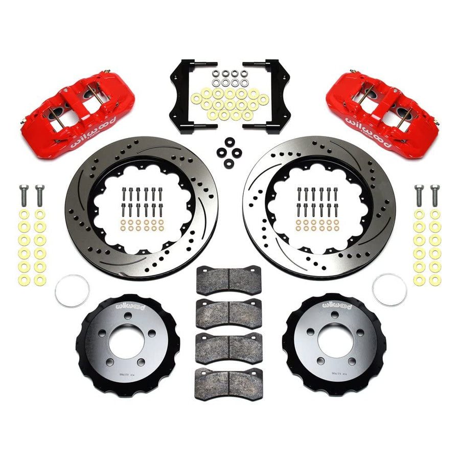 Front AERO6 Hat Kit,14.25, Drilled, Red
