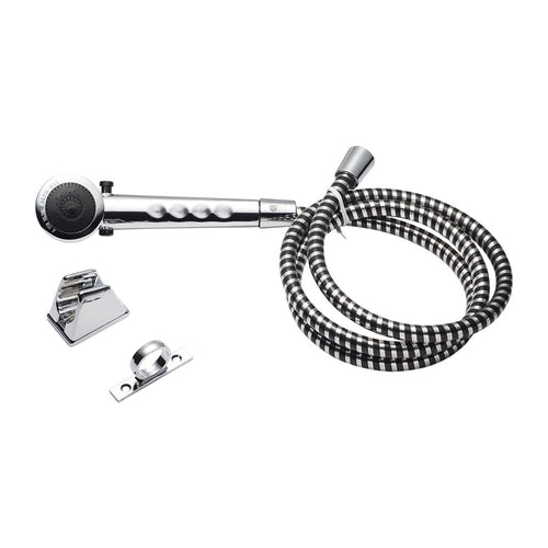 Dura Faucet Economical DF-SA130-CP RV Shower Head Hose Kit, Handheld Replacement Wand, Universal Water Saving Shower Head with Flow Control Trickle Switch (Chrome)