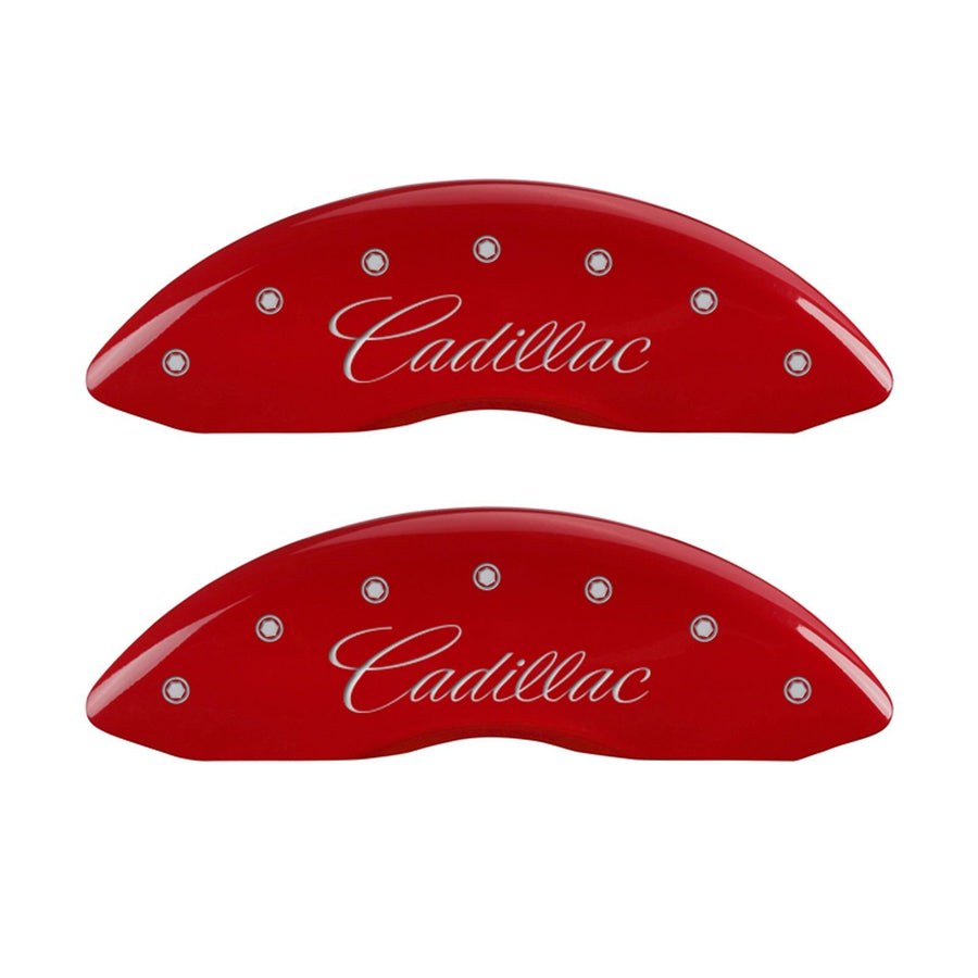 Caliper Covers MGP 35020SCADRD with Red Powder Coat Finish, (Set of 4)