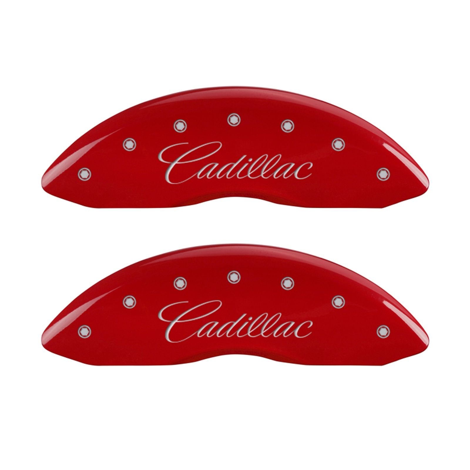 Caliper Covers MGP 35014SCADRD with Red Powder Coat Finish, (Set of 4)