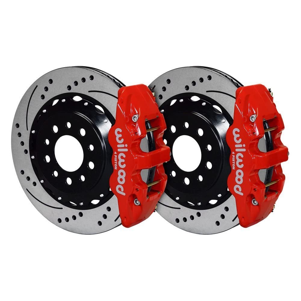 AERO4 Wilwood Rear Kit 14.25in Drilled Red 2014-Up Corvette C7 w/Lines