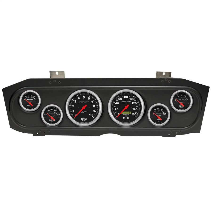 AutoMeter Dash Kit Direct Fit, (3 3/8" X2, 2 1/16" X4), MERC Cougar 69-70, Sport-Comp (2913-11)