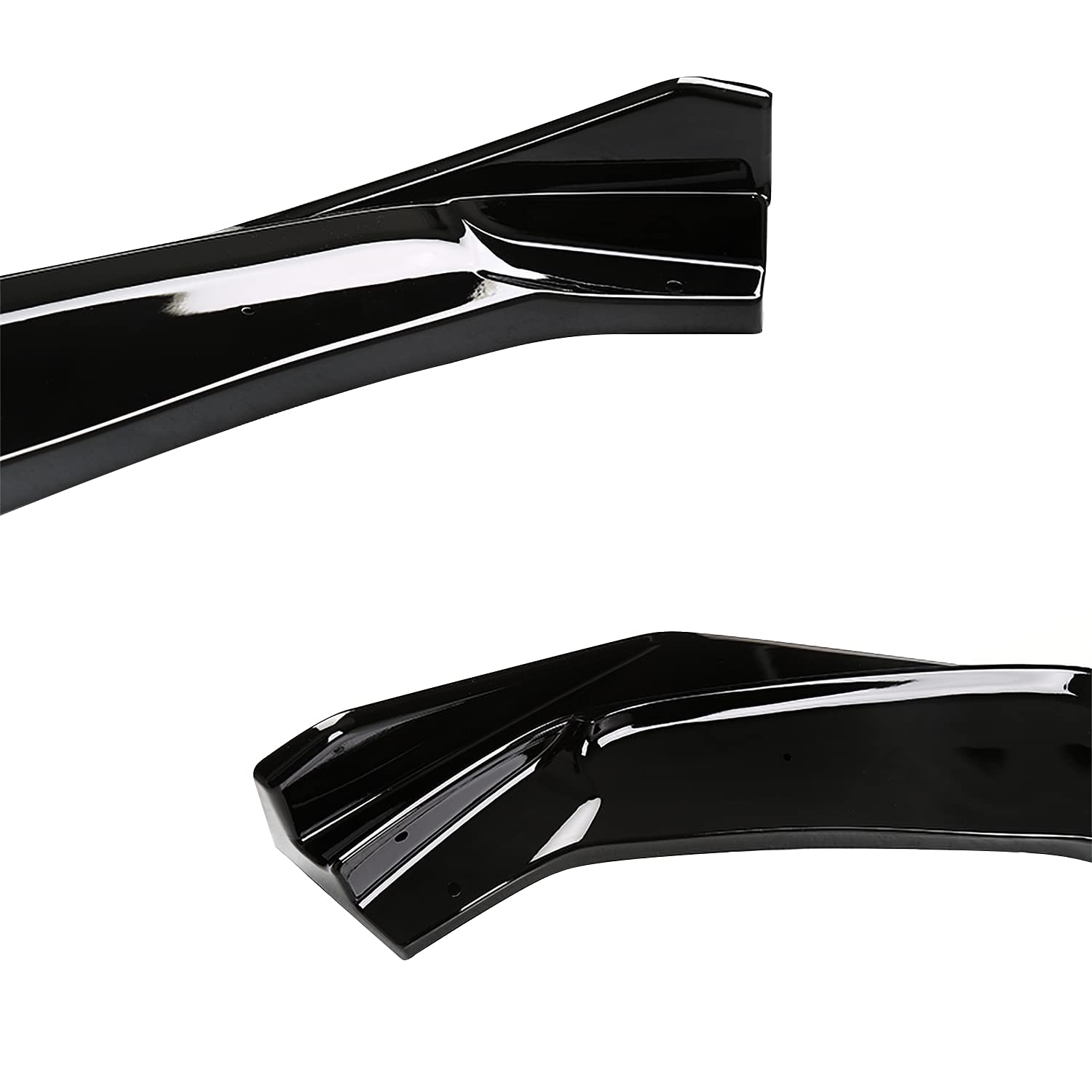 Glossy Black Spec-D Tuning Front Bumper Lip Spoiler Splitter 3PC Compatible with 2014-2017 Honda Fit