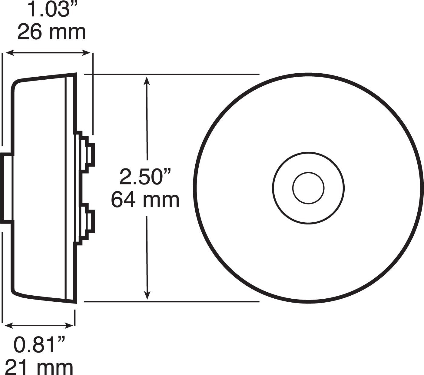 Amber Peterson Manufacturing 163A 2.5" Round LED Clearance Light