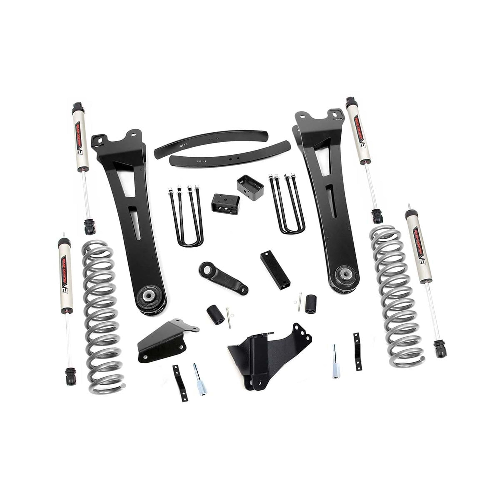 6 Inch Lift Kit Rough Country with V2 Monotube Shocks for Ford F-250/F-350 Super Duty (2005-2007) - Diesel Models, Includes Radius Arms