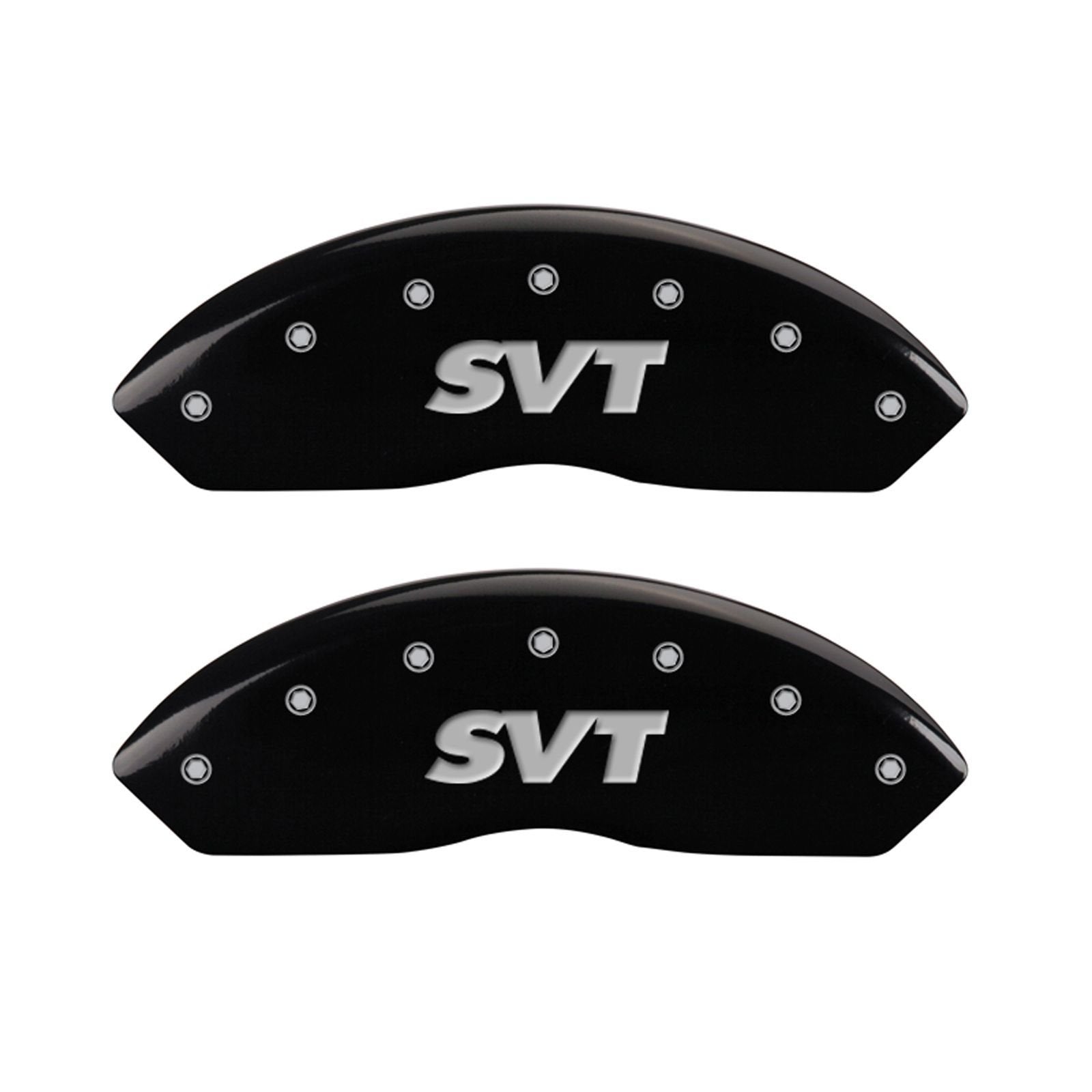 Black MGP Caliper Covers 10017SSVTBK Engraved with Silver SVT (Set of 4)