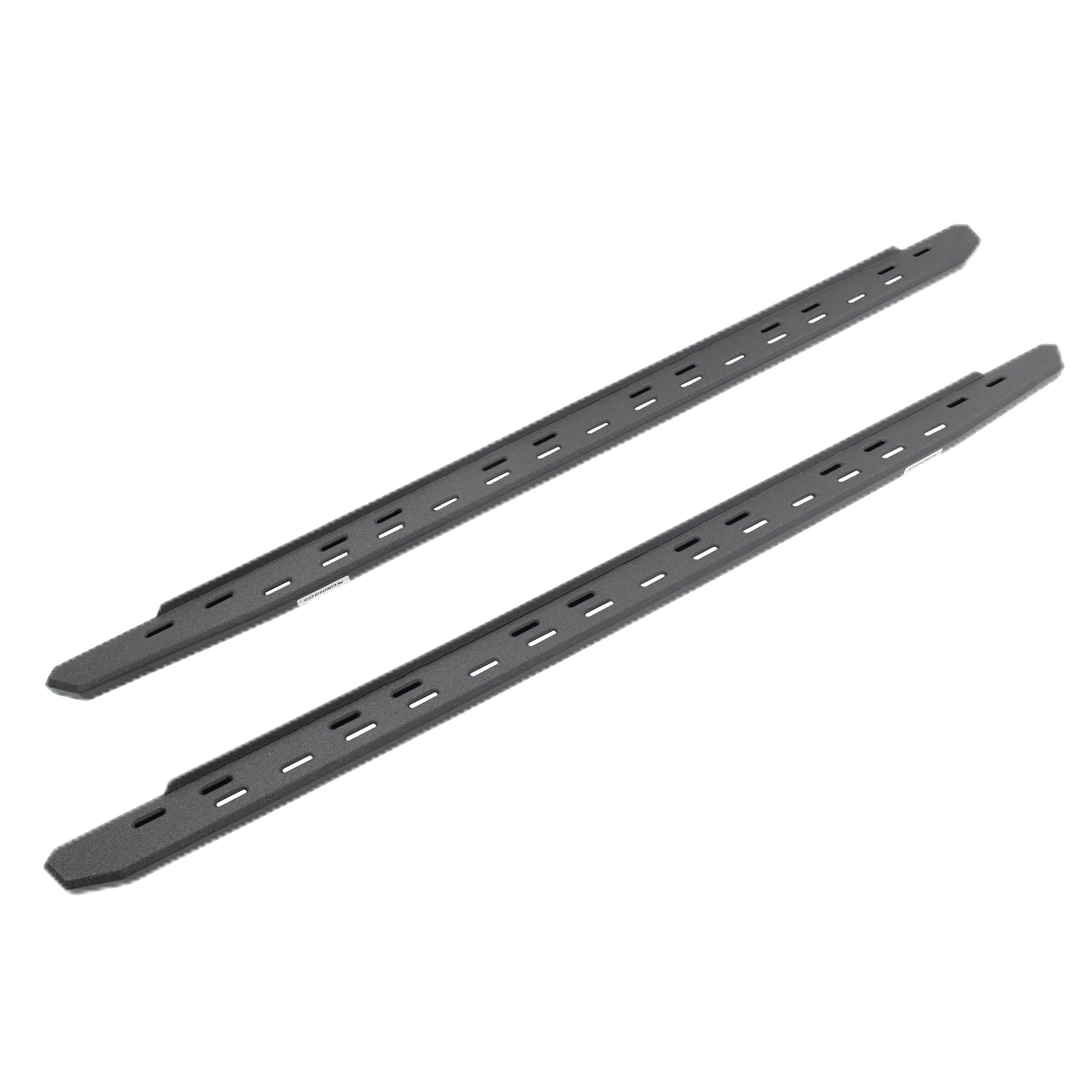 RB30 Slim Line Running Boards Go Rhino | 80", Galvanized Steel, Protective Bedliner Coating | 69600080ST