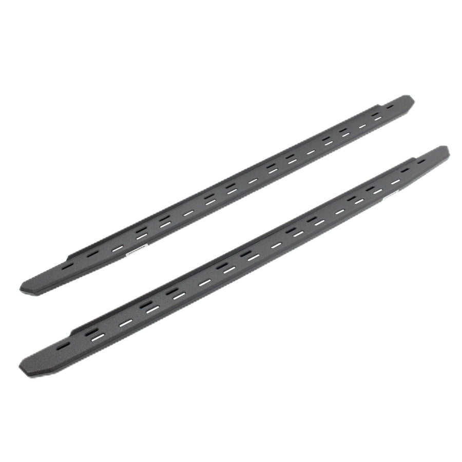 RB30 Slim Line Running Boards Go Rhino | 80", Galvanized Steel, Protective Bedliner Coating | 69600080ST
