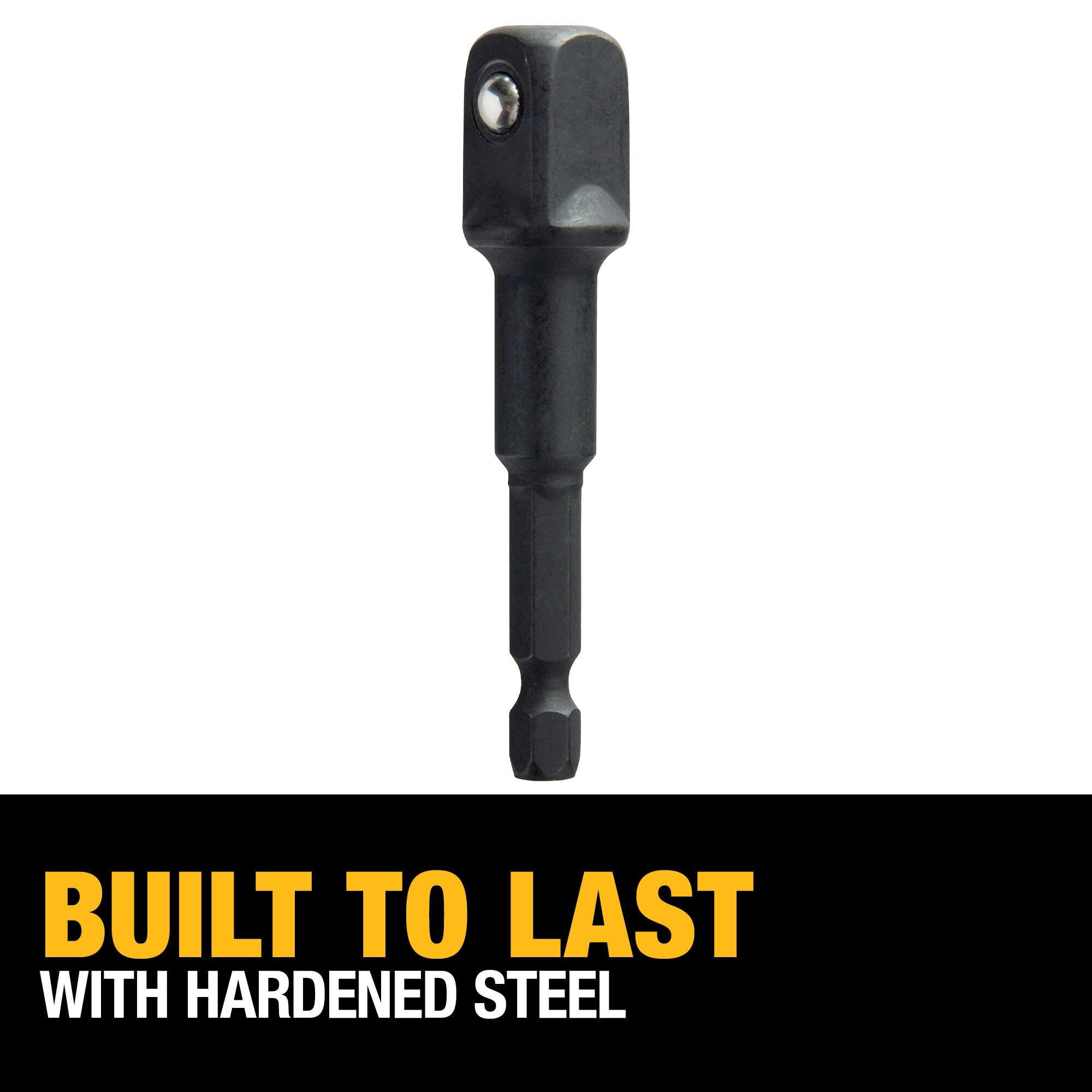 DEWALT Socket Adapter, Impact Hex Shank, 1/4-Inch To 1/2-Inch (DW2547IR)
