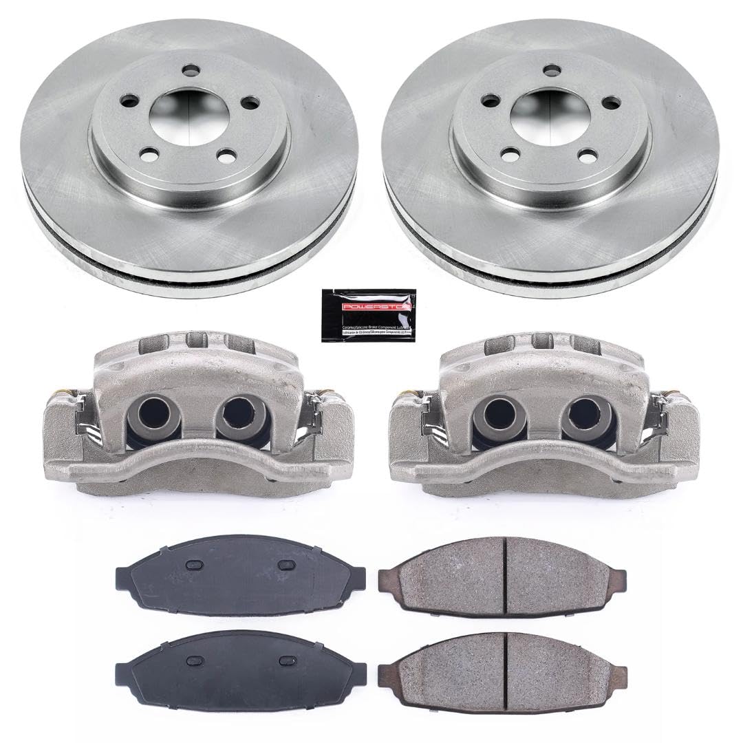 Power Stop KCOE1364 Replacement Autospeciality Front Caliper Kit- OE Rotors, Ceramic Brake Pads, Calipers For Crown Victoria, Town Car, Grand Marquis, Marauder [Model Specific]